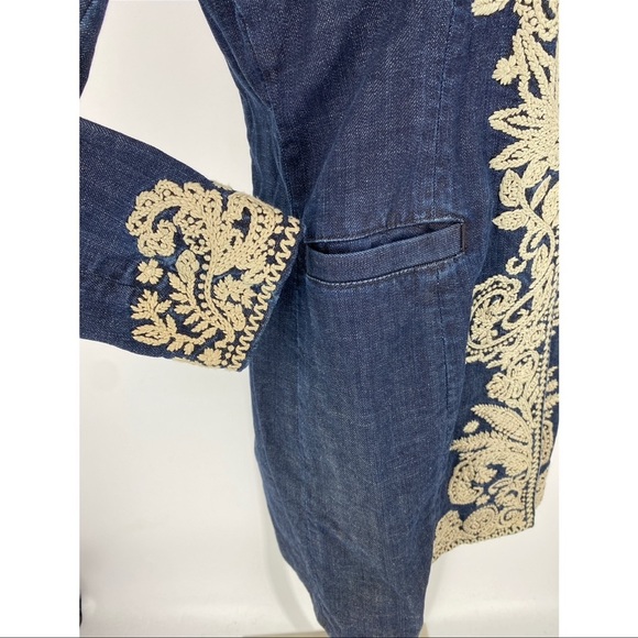 Tommy Bahama Embroidered Longline Women’s Denim Jacket - Picture 2 of 12